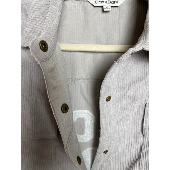 Davi & Dani | Women's Size M Rock & Roll Corduroy Shacket Gray - Picture 5 of 6